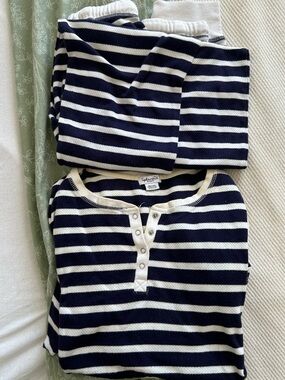 Splendid Navy & Cream Striped Henley Shirt